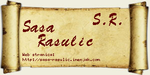 Saša Rasulić vizit kartica